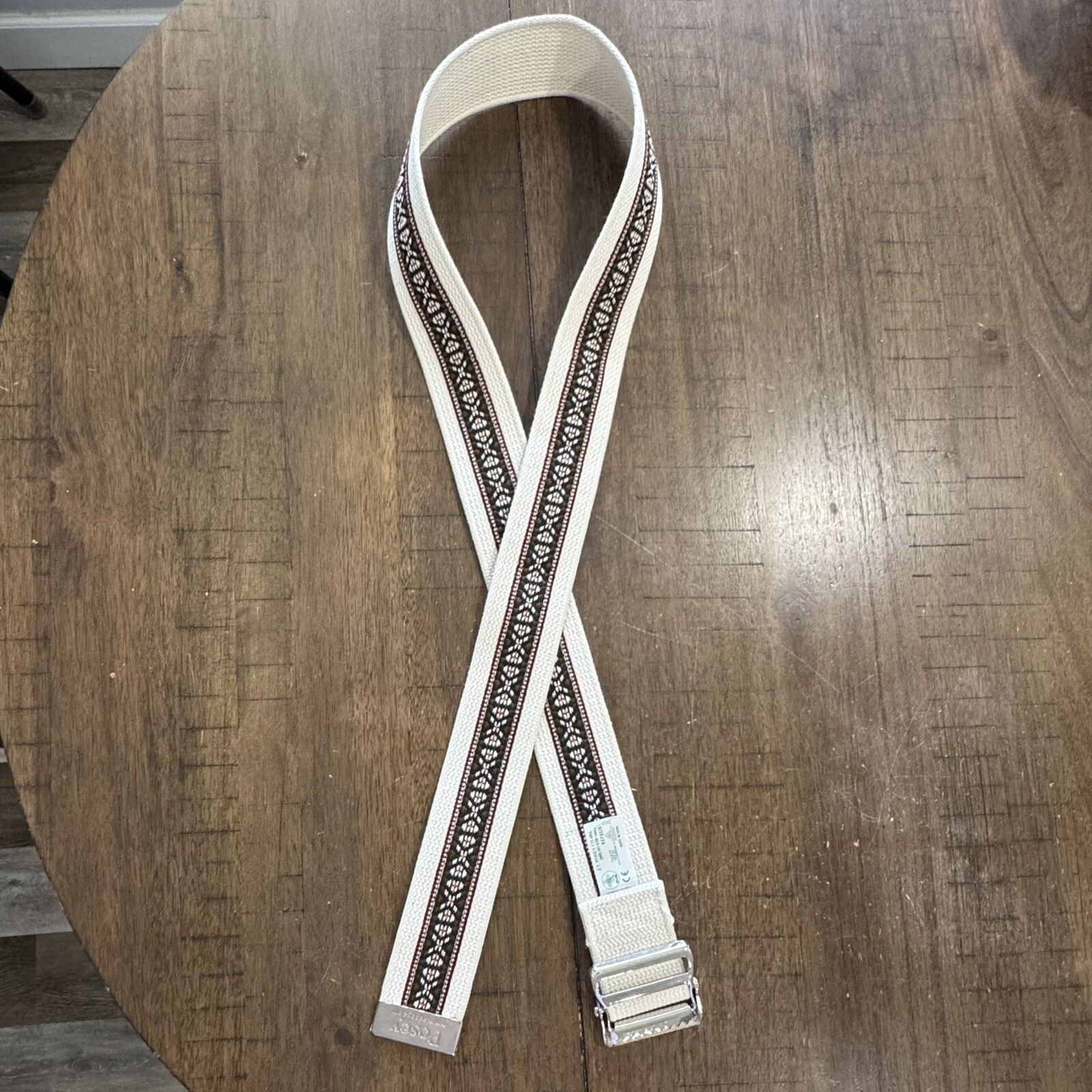 Posey Gate Strap Belt Canvas Southwestern Stitch Design Adjustable 48”x2” EUC!