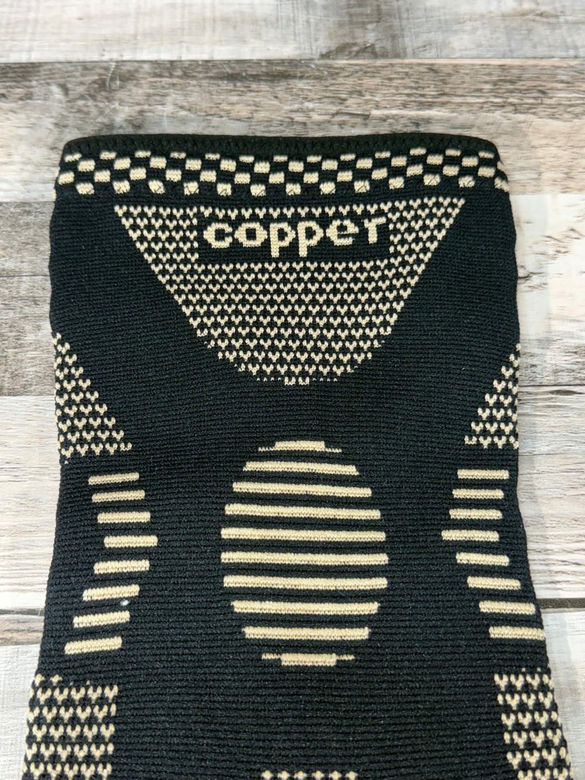 Copper Knee Brace Size Medium Black Gold Sports Relief