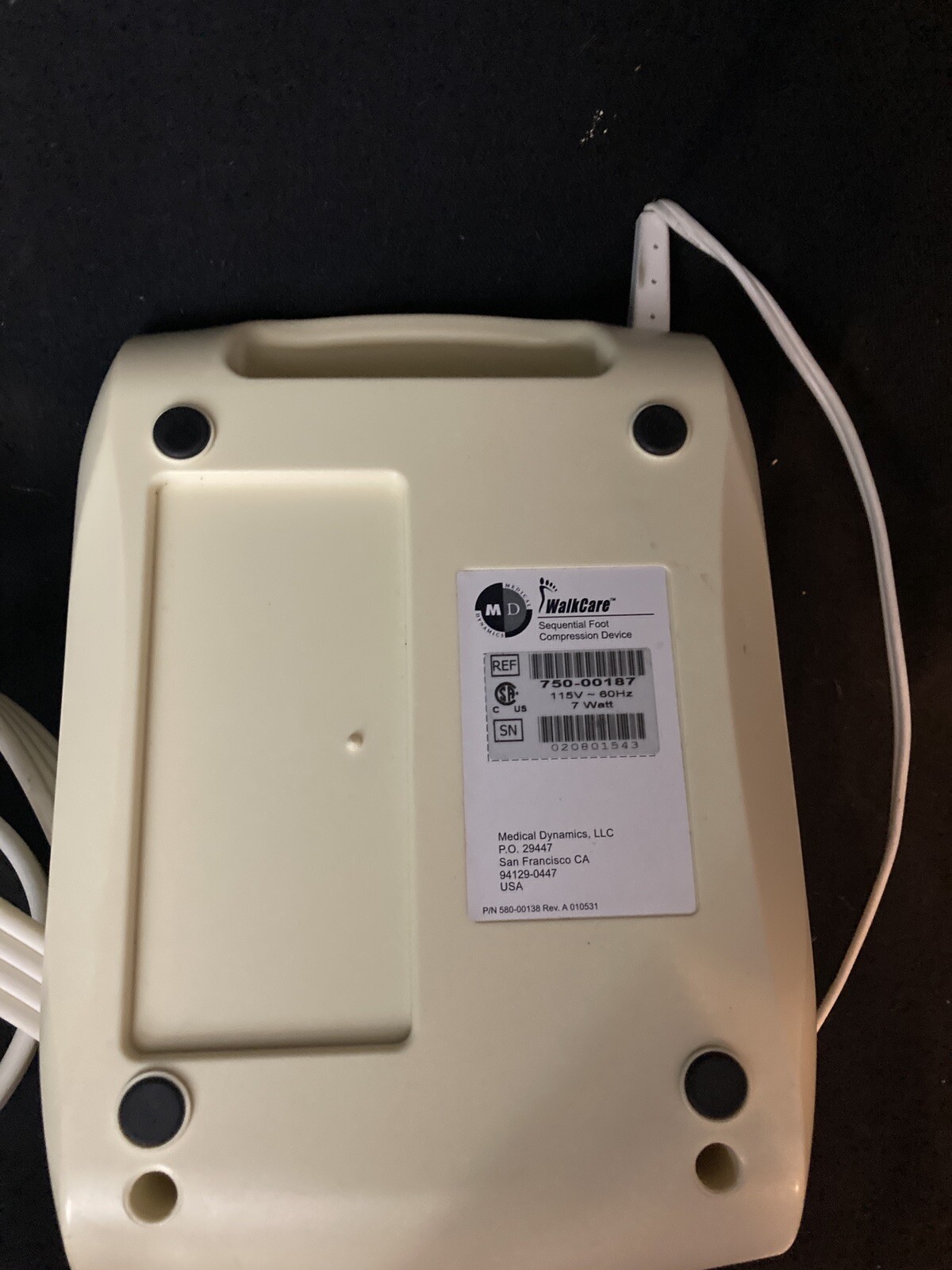 Medical Dynamics WalkCare 750-00187 Sequential Foot Compression Device (Pump)