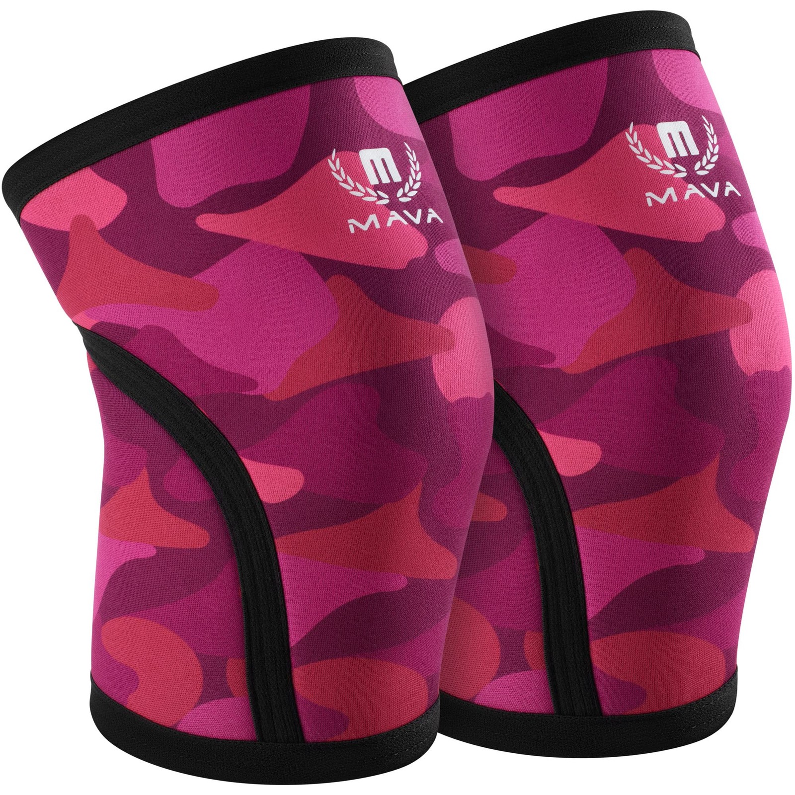 Mava Sports Pair of Knee Compression Sleeves for Weightlifting, Cross Training W