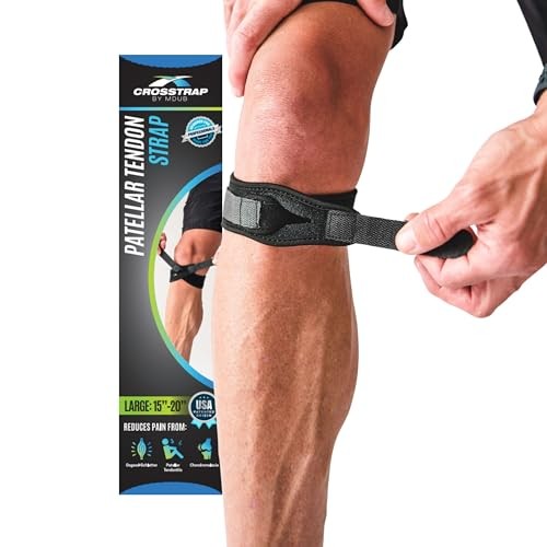 Stabilizing Patella Knee Strap | Patella Tendon Brace for 1 Strap (Large) Black