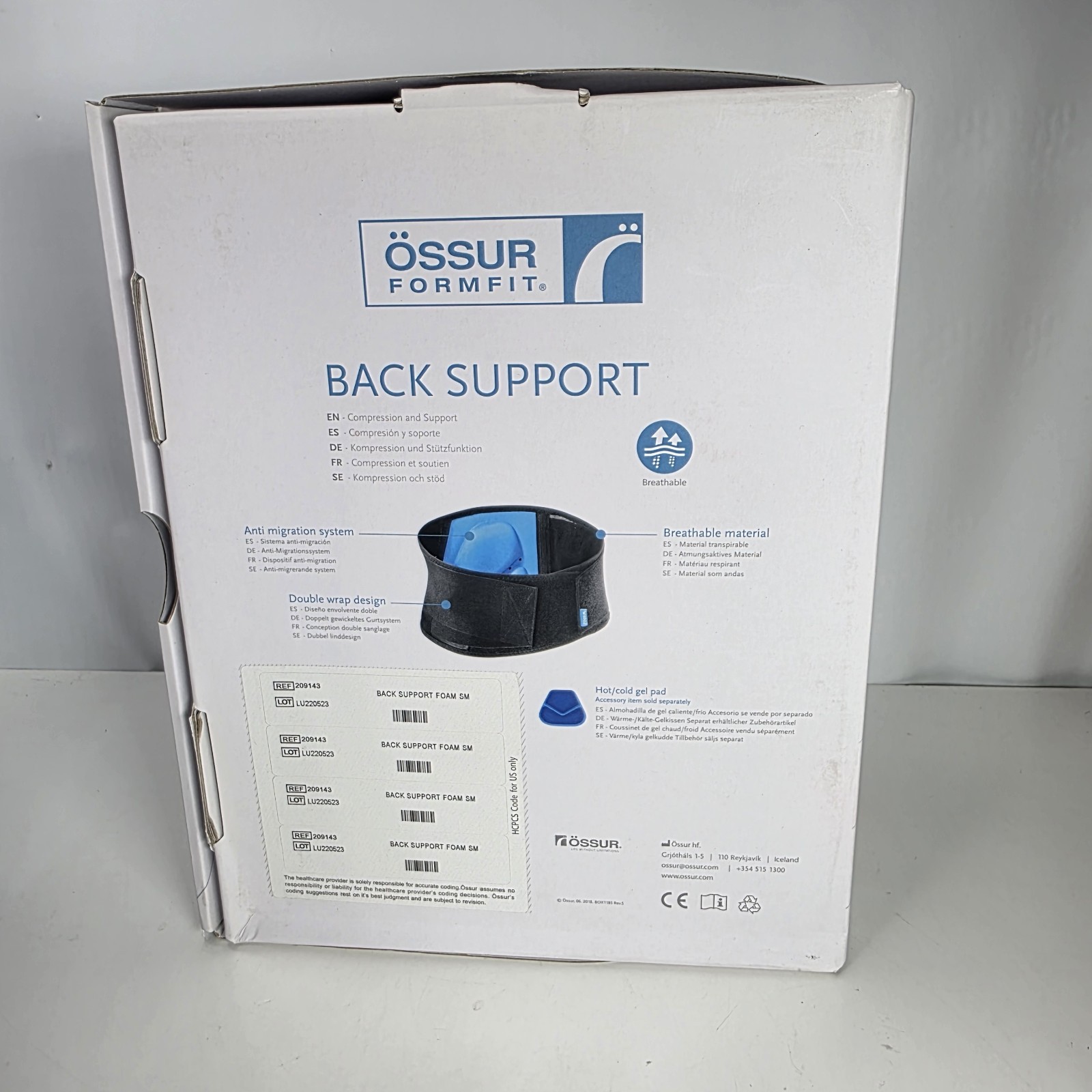 Ossur Formfit Back Support – Size Small. NEW.