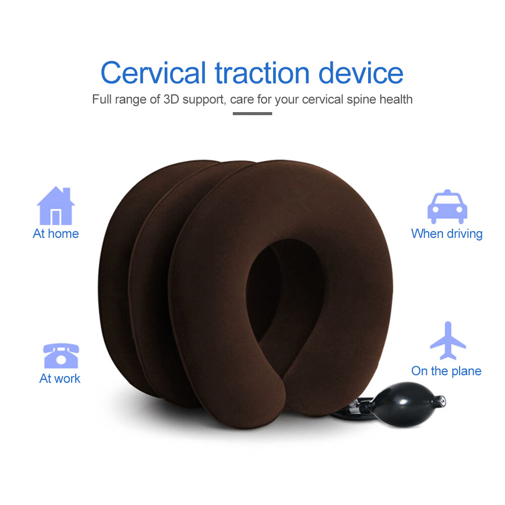 U Shape Inflatable Neck Cervical Vertebra Traction Shoulder Pain Relax Pillow
