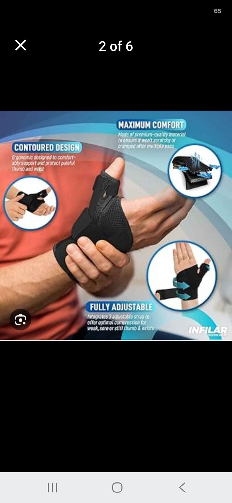 Thumb Brace Splint for Right & Left Hand Unisex Gray