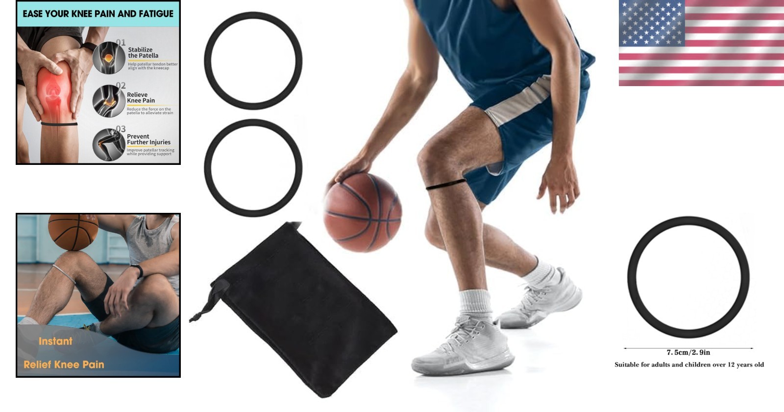 Enhanced Patella Bands – Ultimate Knee Pain Relief for Sports & Fitness, 2 Pack