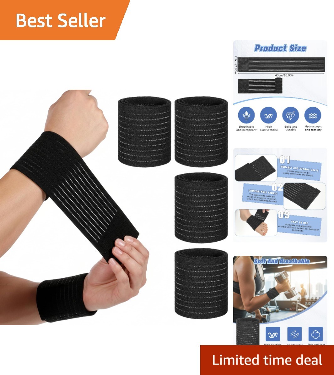 4Pcs High-Elastic Breathable Wrist Supports – Ideal for All Sports Activities