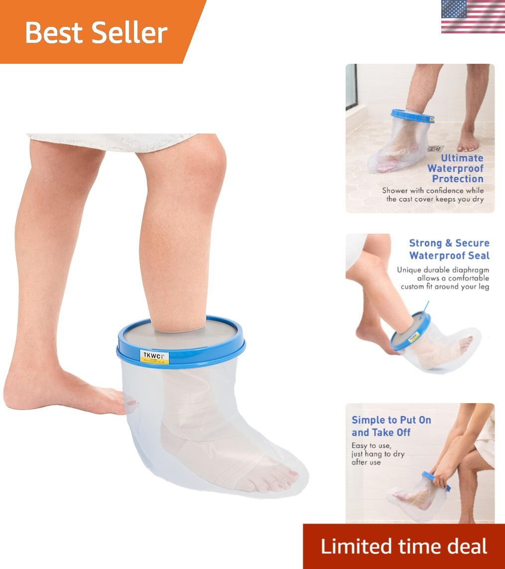Watertight Foot Protector for Foot & Ankle – Reusable Cast Cover for Shower
