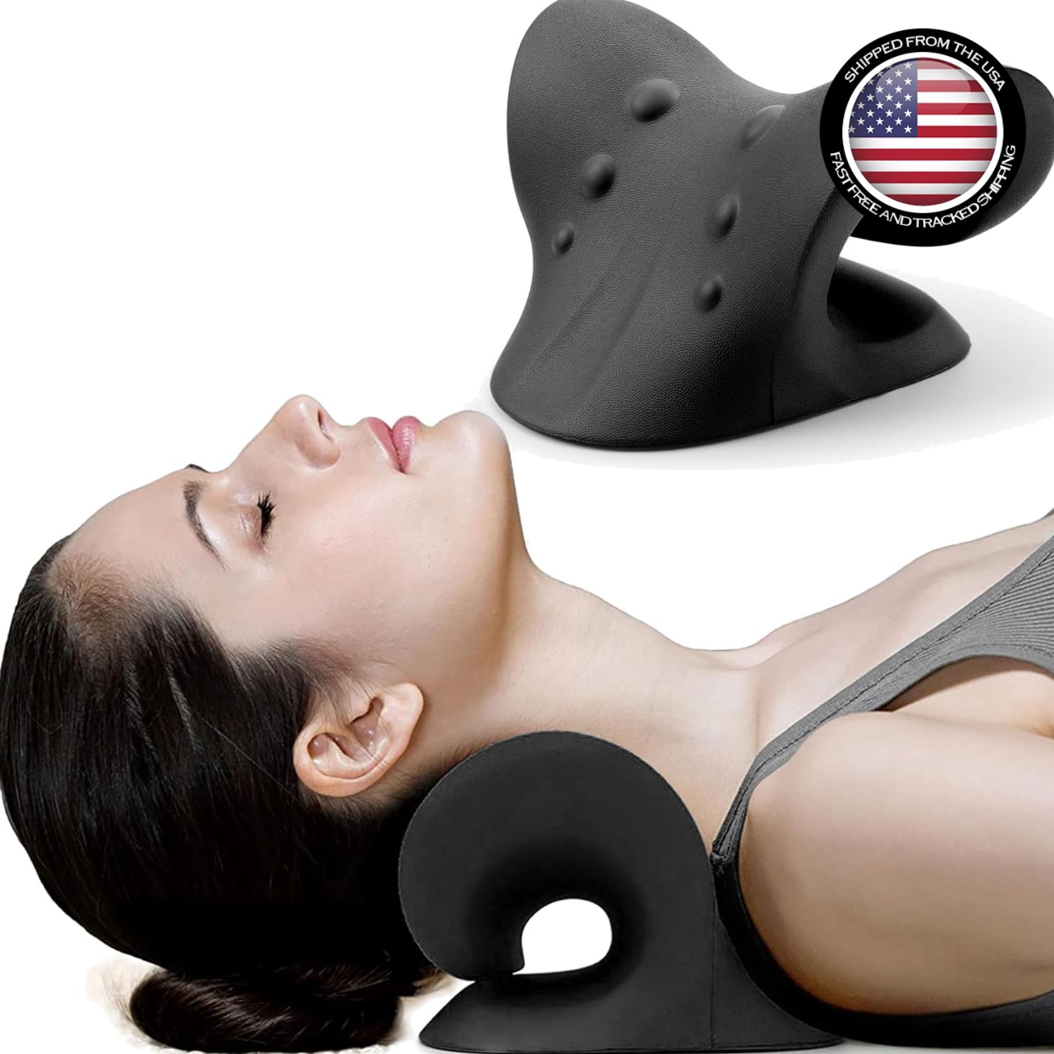 Portable Cervical Traction Pillow for Neck Pain Relief – Ergonomic Wave Design