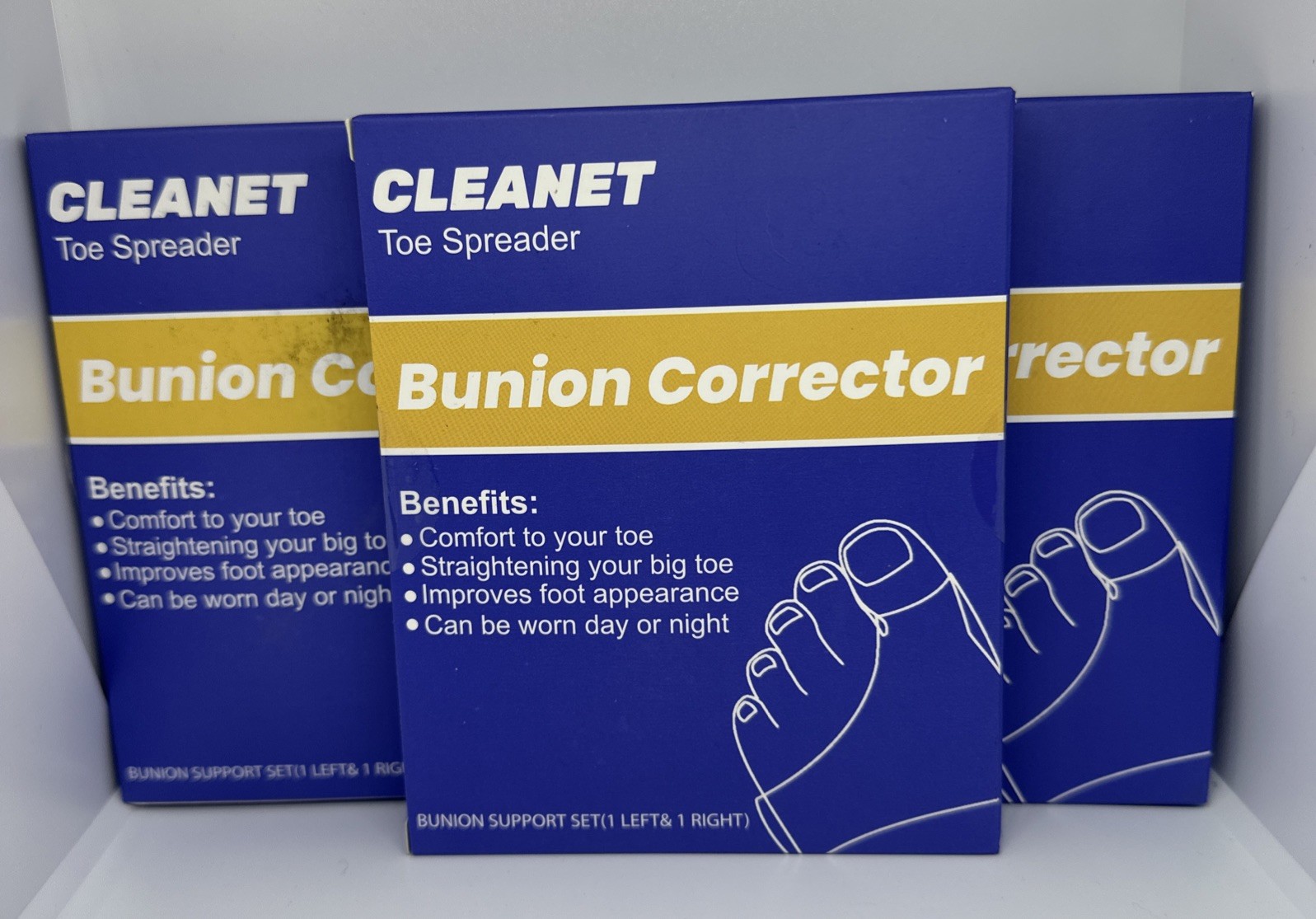 2 Pcs Bunion Corrector for Women & Men Big Toe One Size, lot of 3 boxes