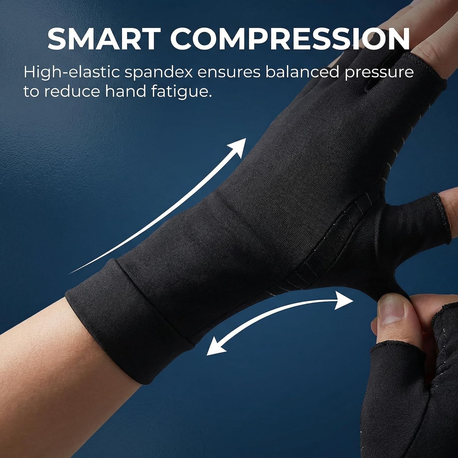 X-Large Copper Compression Gloves for Arthritis Relief & Comfortable Mobility