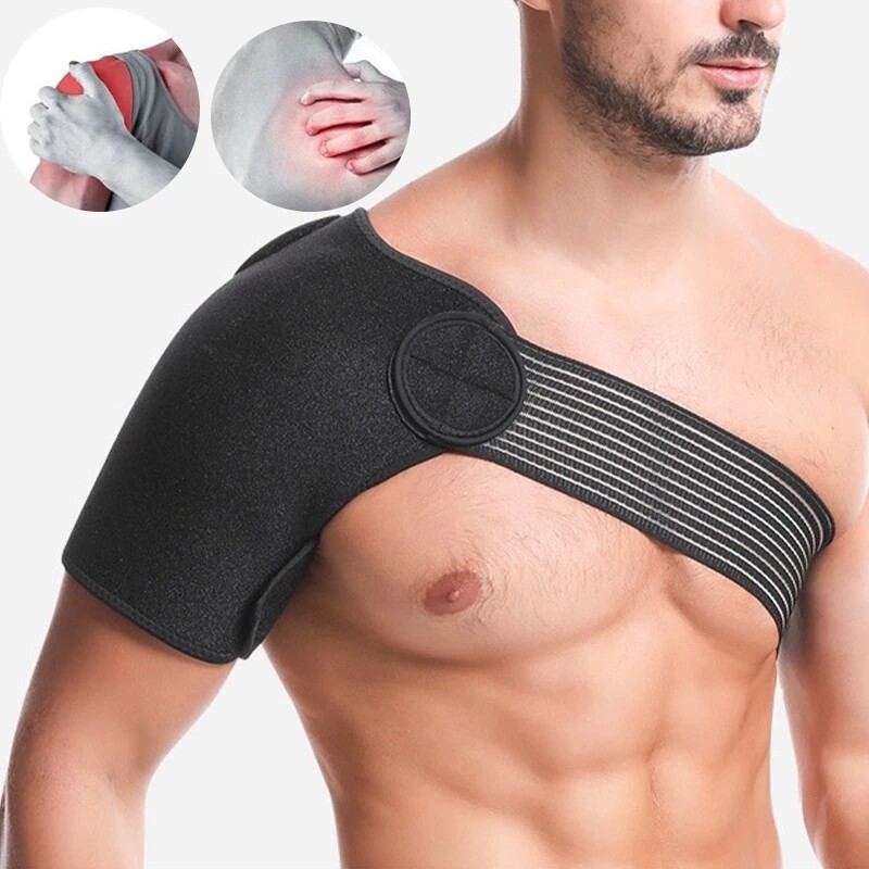 Double Shoulder Brace Torn Rotator Cuff Pain Relief Support Sleeve Adjustable UR