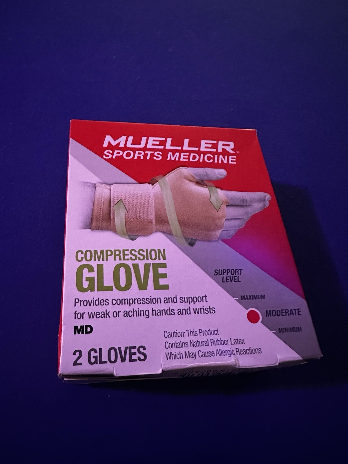 Mueller Sports Medicine Moderate Compression Glove MD (Pack Of 2)