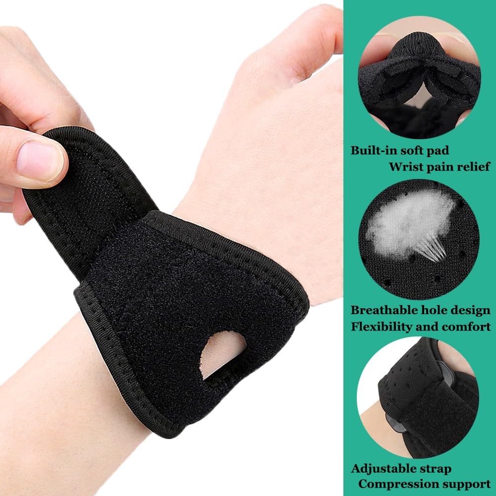 Ulnar Wrist Brace For TFCC Tears, Wrap with Soft Ring S/M, Black