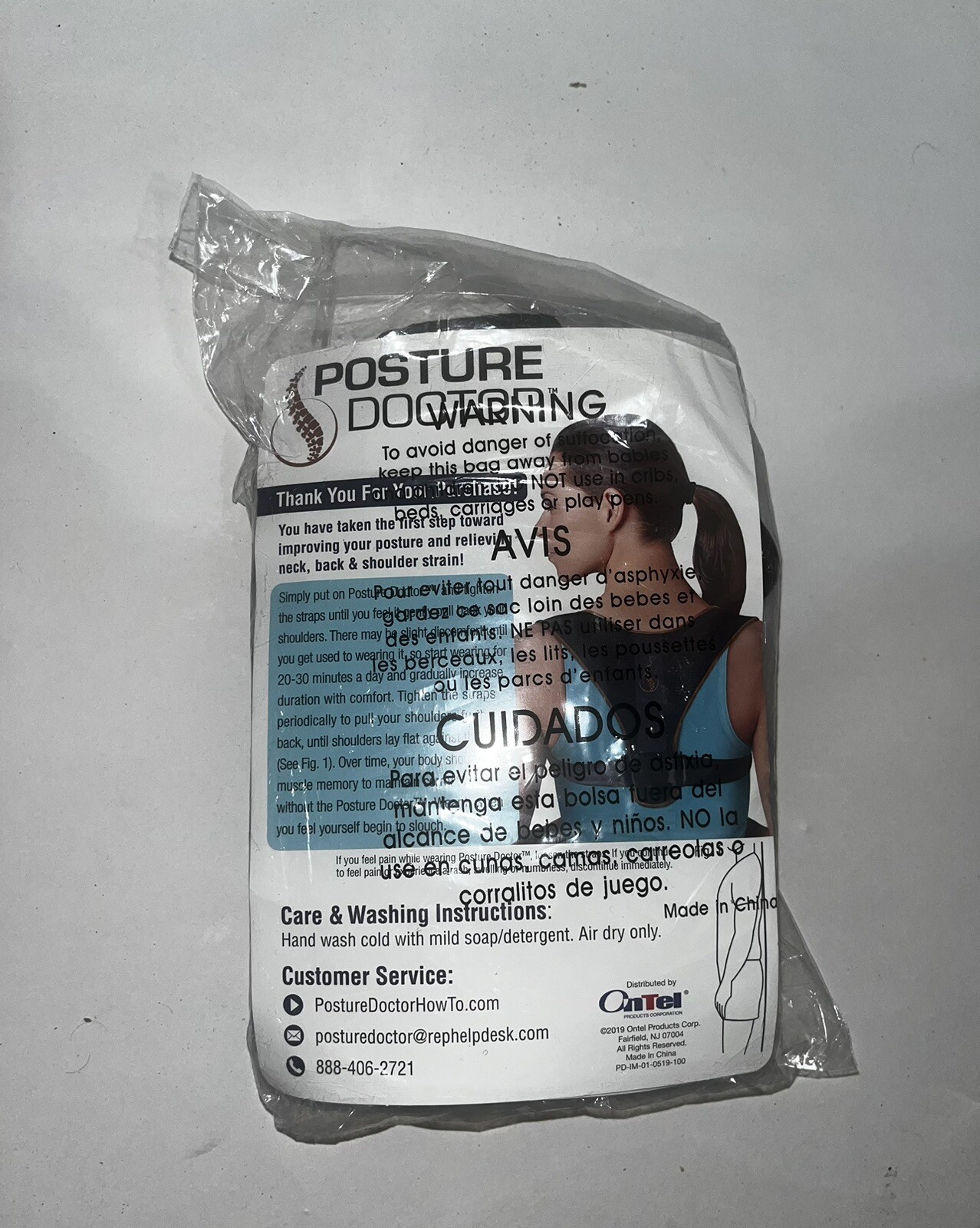 Ontel Posture Doctor Quick & Easy Posture Corrector For Men & Women – Black