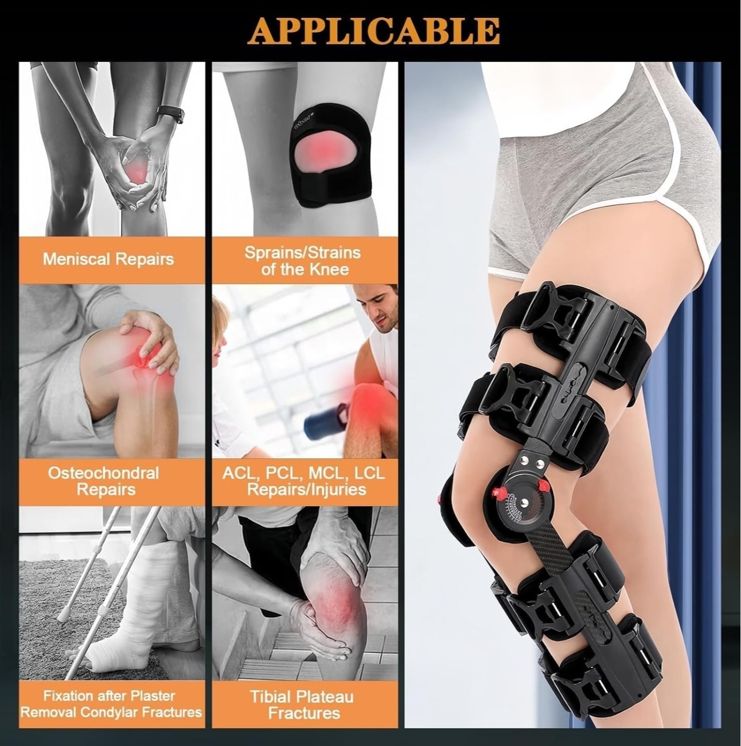 Zen Mingle Carbon Fiber Hinged Adjustable Knee Brace for Arthritis, 🌟 Open Box