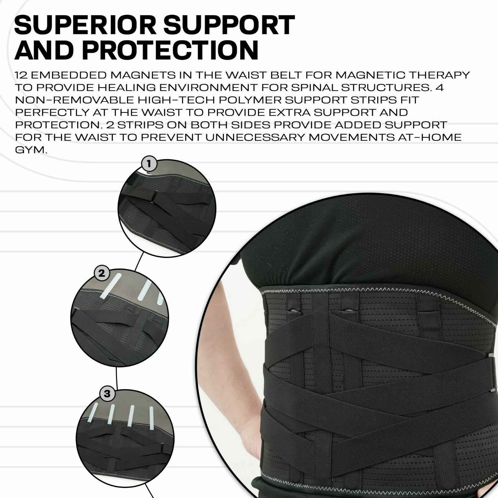 Back Brace Belt by RDX, Back Support, Pain Relief, Lower Lumbar Support Belt