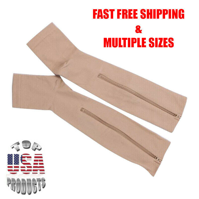 Zippered Compression Socks Support Stockings Leg Calf Men’s Women’s Sox (S-XXL)