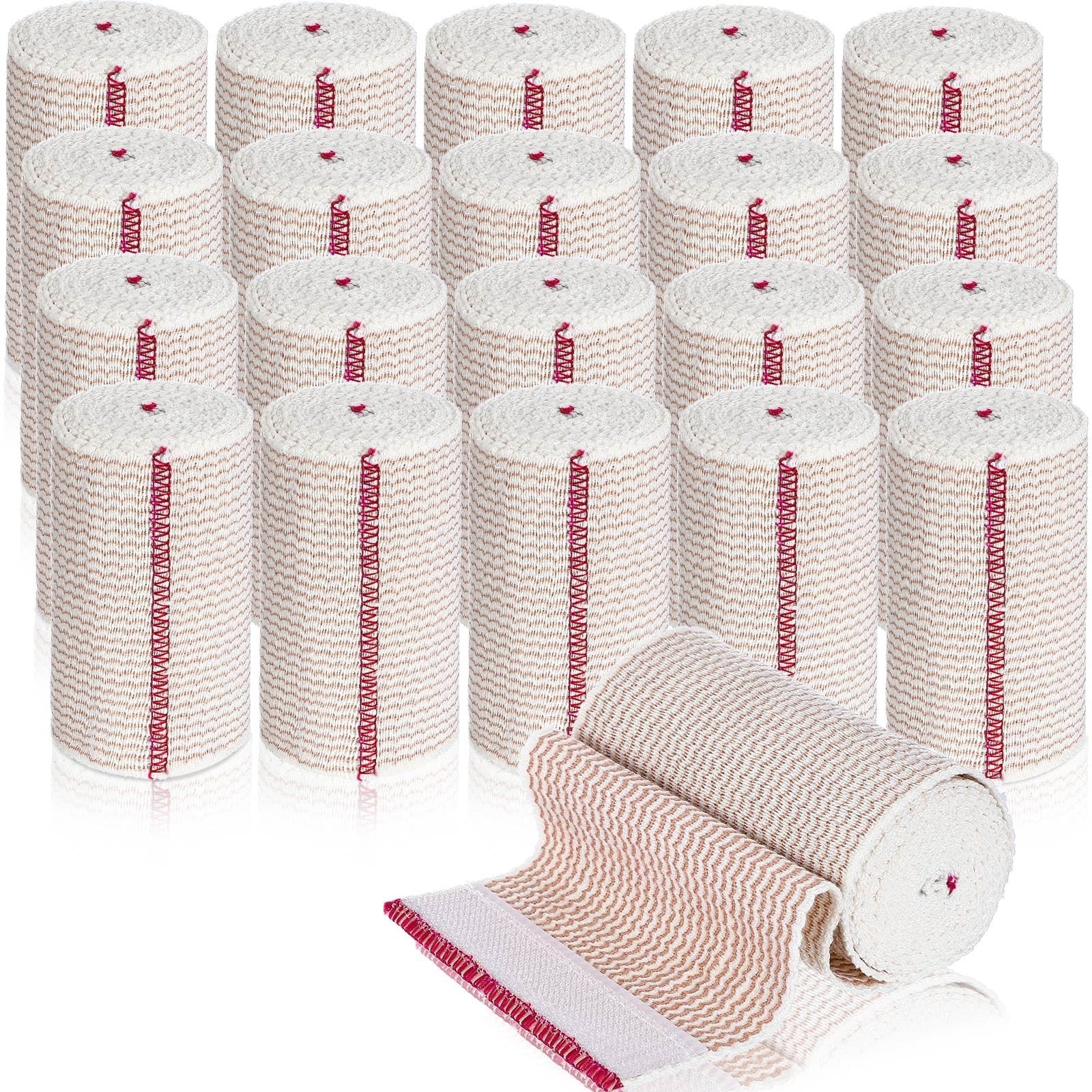 20 Pack 3″ Elastic Bandage Wraps – Self-Closure Compression for Legs, Knees, Ank