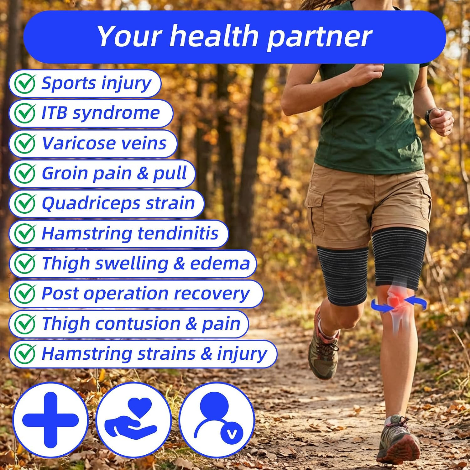 2 PCS Extra Long Elastic Knee Wrap Compression Bandage Brace Support, Adjustable
