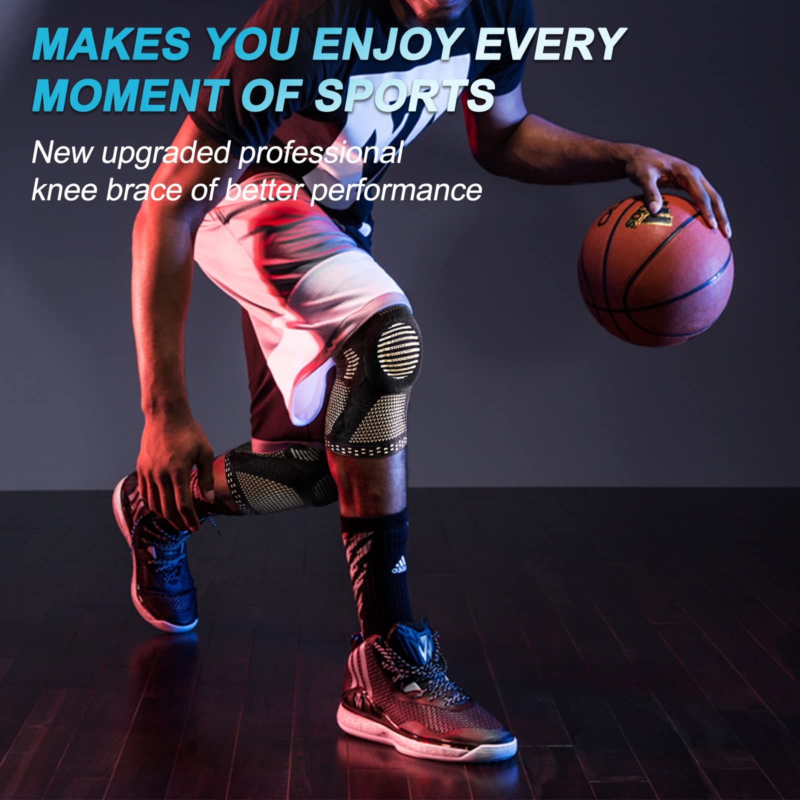 NEENCA 2 Pack Knee Braces for Pain, Medium, Active Copper (pack of 2)