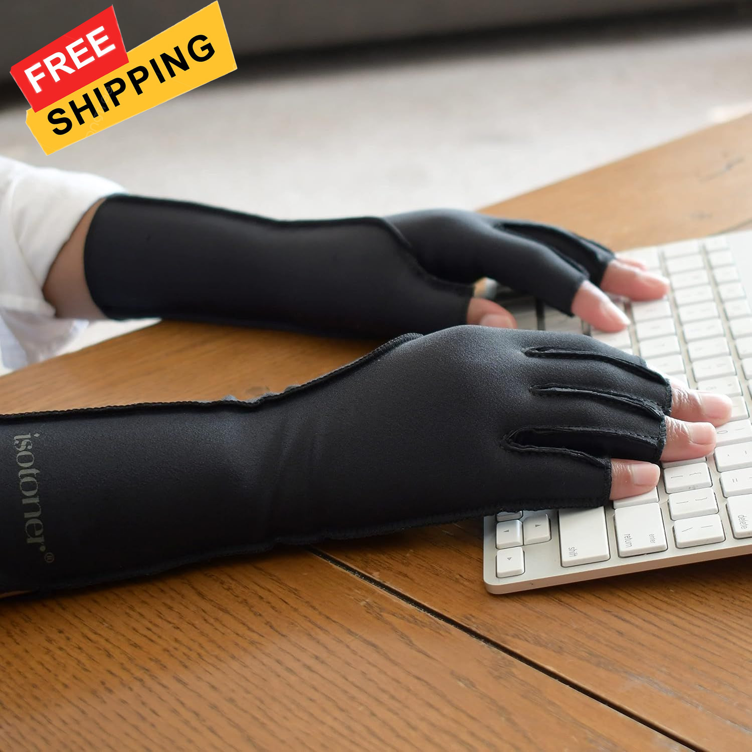 isotoner Women & Men Arthritis Compression Rheumatoid Pain Medium, Black
