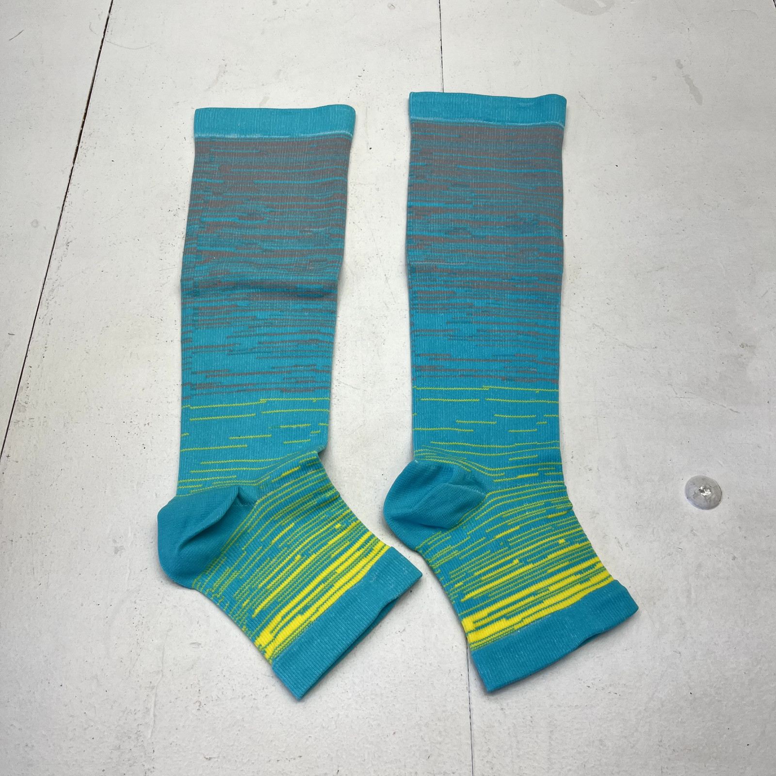 Blue & Green Calf/Leg Compression Sleeves Unisex Adult Size 2XL