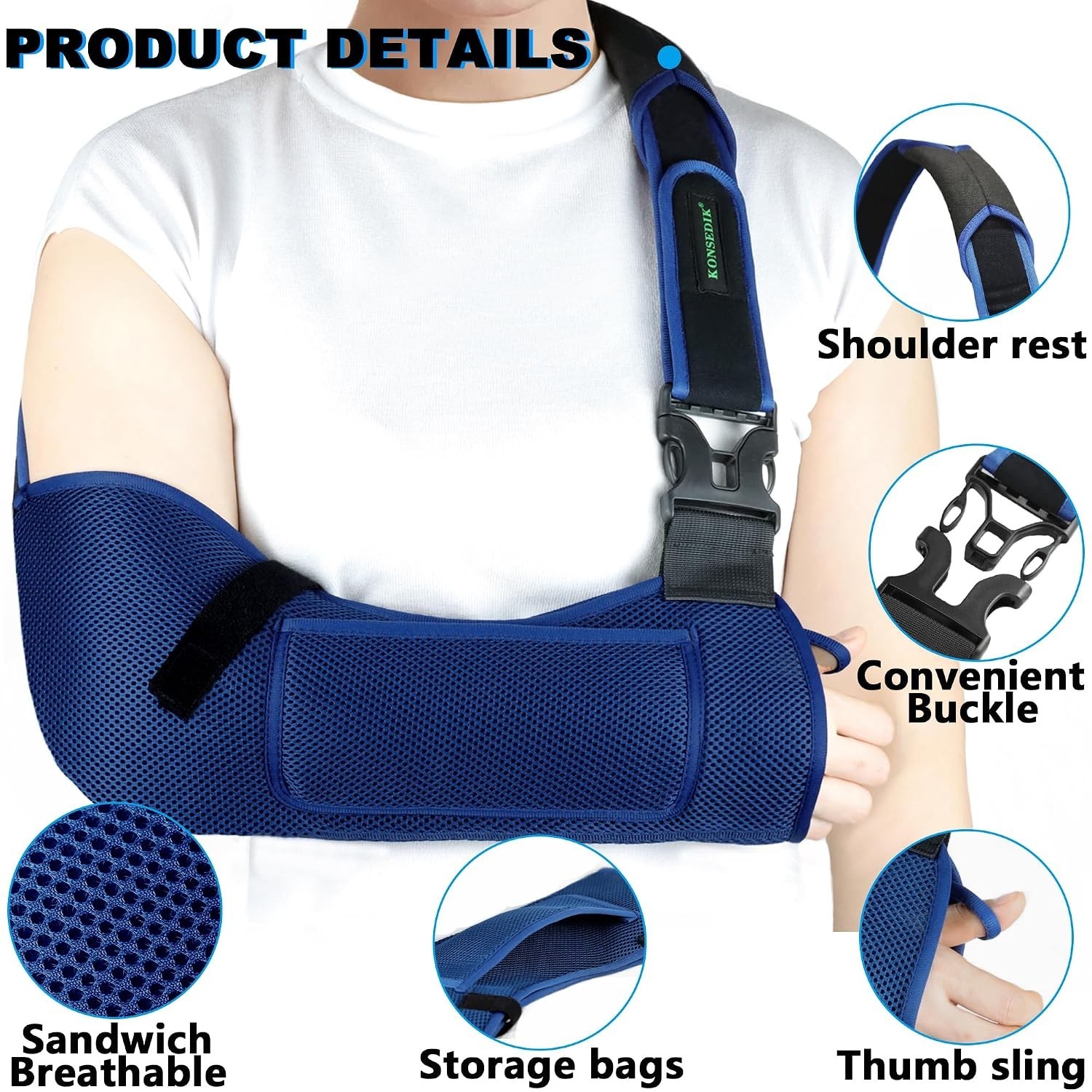 Adjustable Arm Sling – Lightweight Breathable Brace for Rotator Cuff Recovery