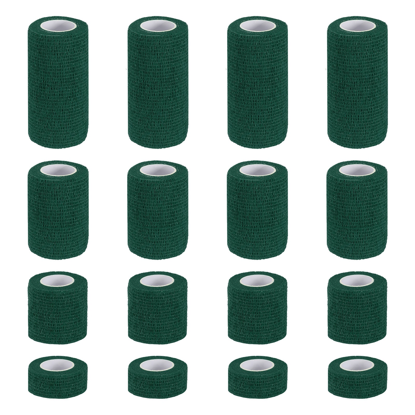 1″/2″/3″/4″ 16 Pcs 5 Yard Self Adhesive Bandage Wrap Self Tape Dark Green