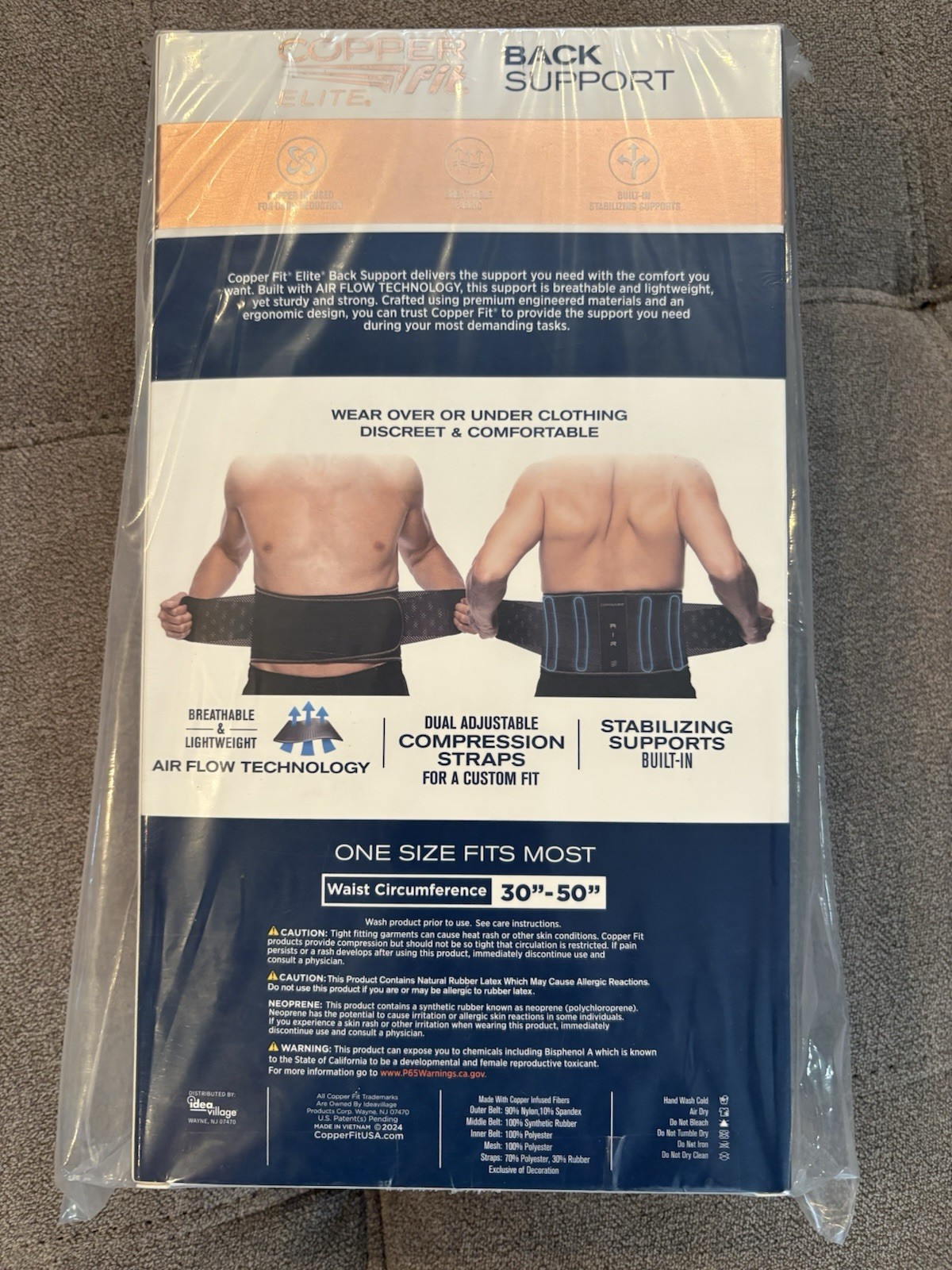 Cooper Fit Elite Back Support with Air Flow Adjustable Compression Straps