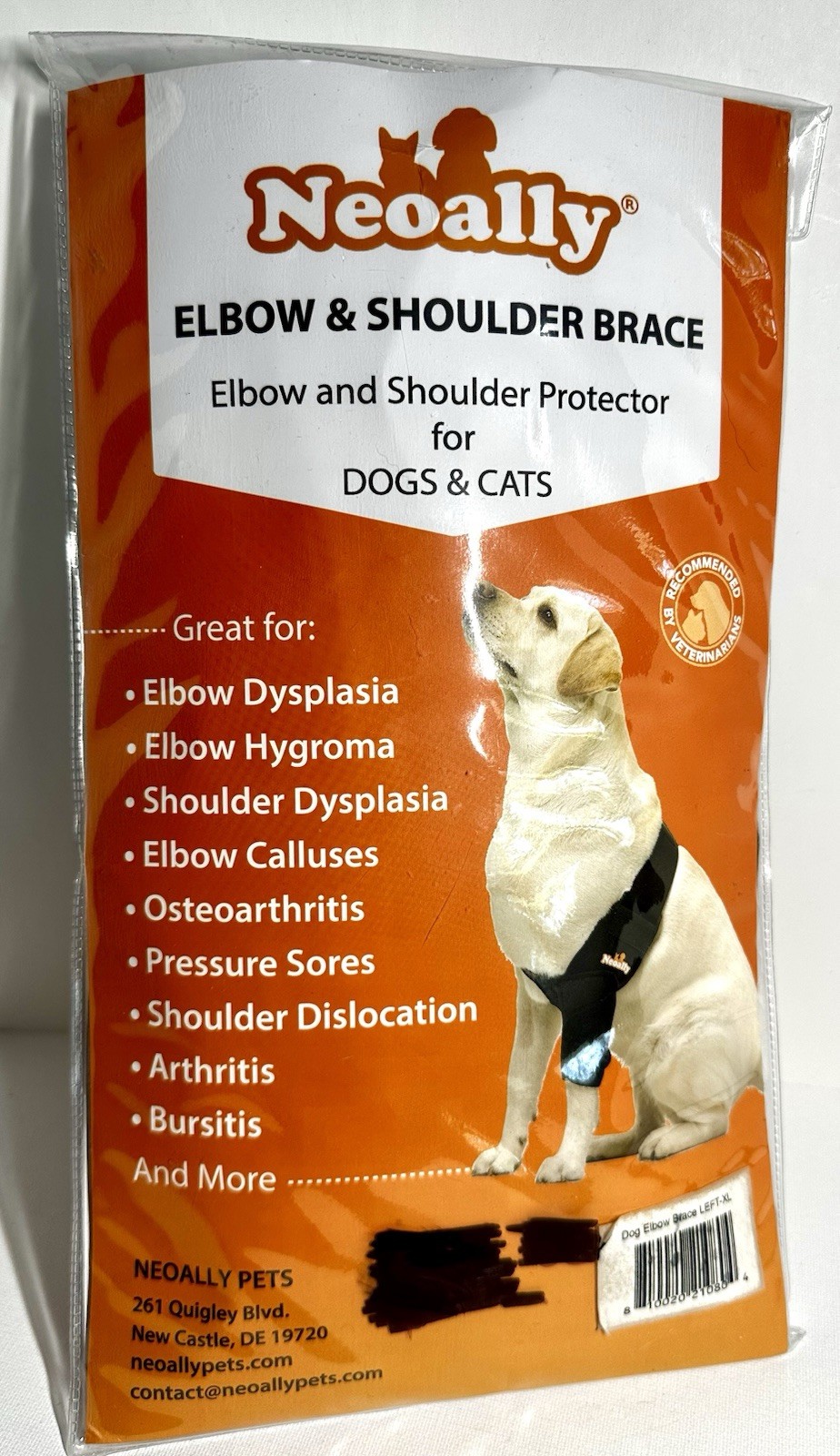 Neoally Elbow & Shoulder Brace Left XL Canine Support Protection New! Open Box!