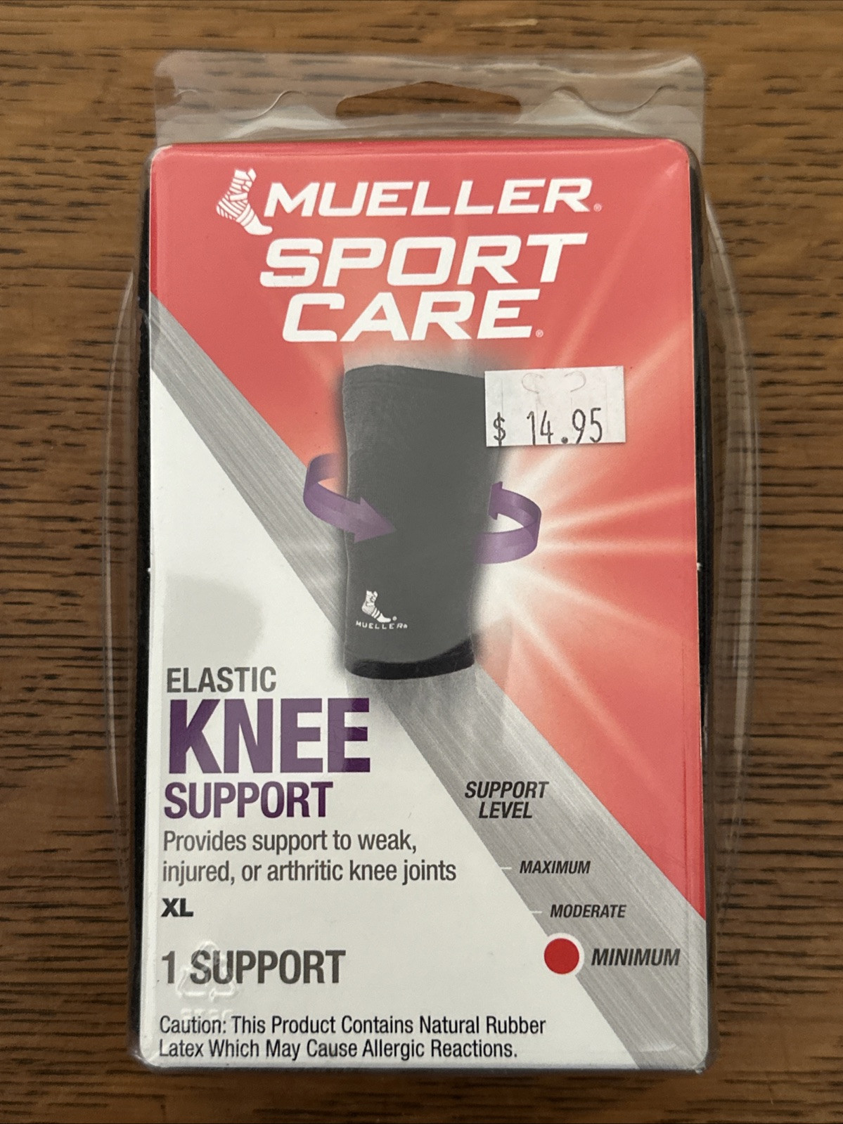 Elastic Knee Support Sleeve XL X-large Black Mueller Sport Care New