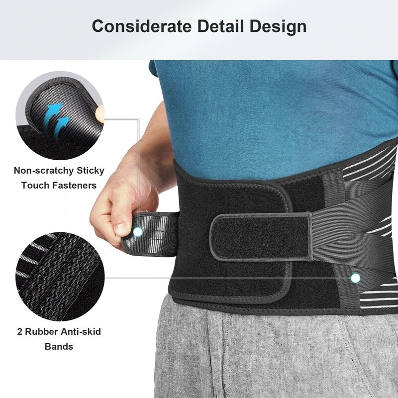 Men Women Waist Trainer Brace Lumbar Support Belt Lower Back Pain Relif Bands US