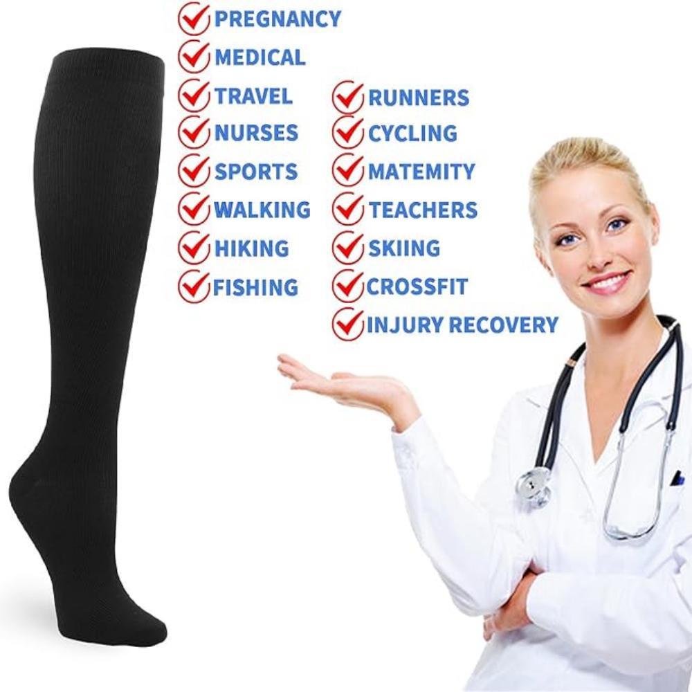 Reduces Swelling & Pain Compression Socks 15-20mmHg Diabetic Socks Stockings