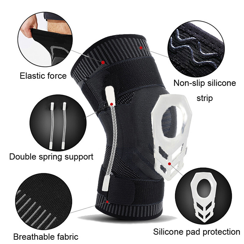 Knee Brace Gel Pad Compression Sleeve Support Arthritis Joint Pain Relief Sports