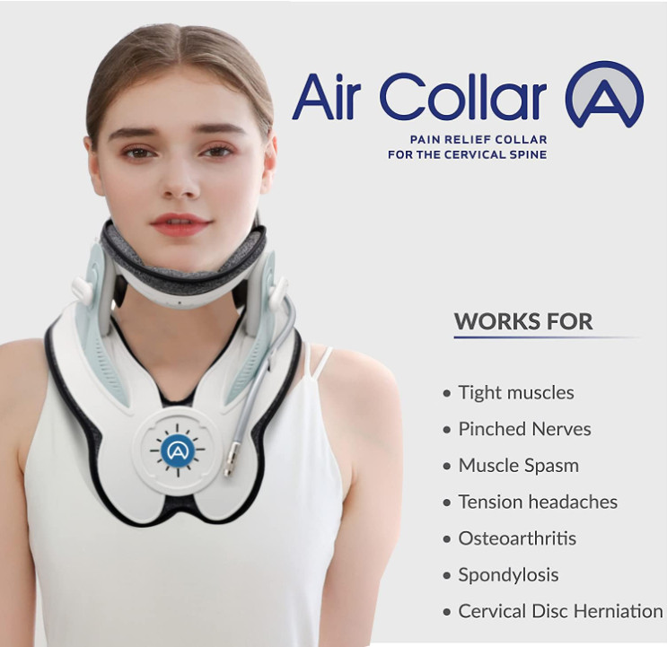 Dispositivo de tracción cervical con collar de aire para alivio de cuello, Nuevo