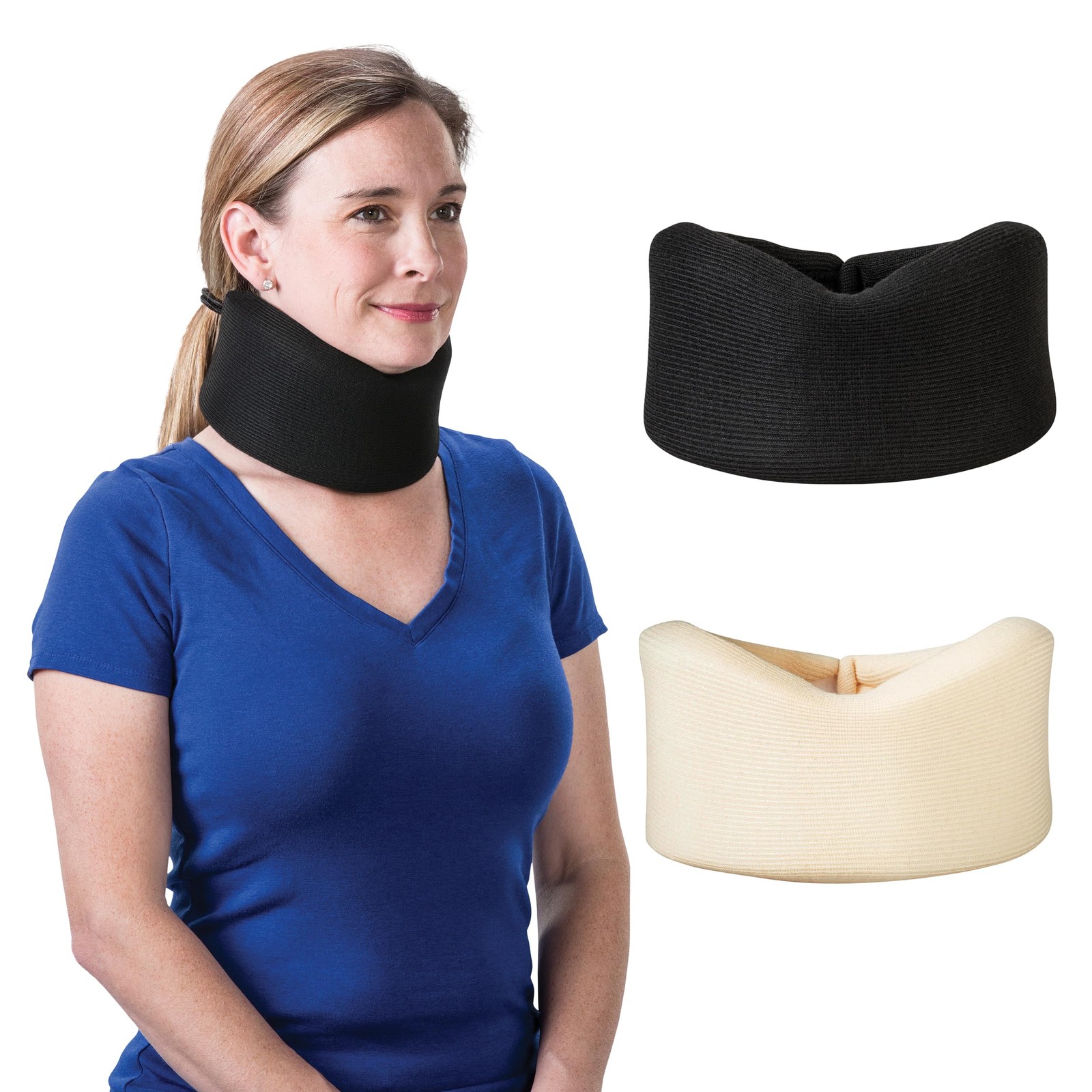 Soft Foam Neck Brace 2.5 Inch Black Cervical Collar Neck Support Pain Relief