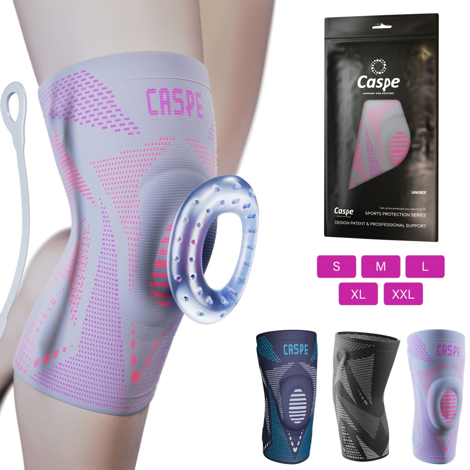 Caspe Knee Sleeves Compression Brace Support Sport Joint Injury Pain Arthritis