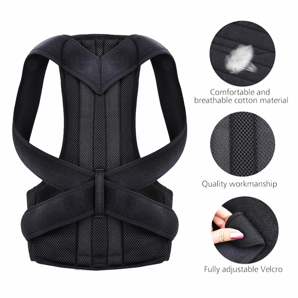 S-4XL Adjustable Posture Corrector Back Support Shoulder Brace Belt Men Women