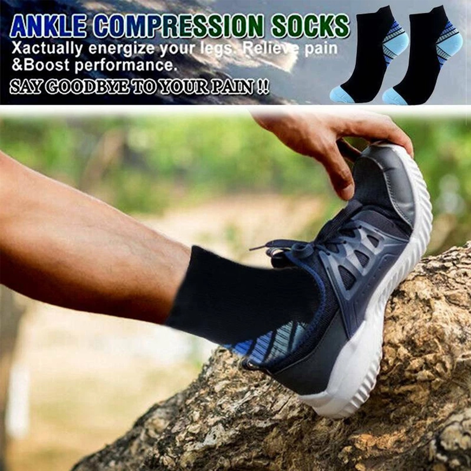 Copper Ankle Support Brace Compression Socks High Elastic Foot Pain Relief US