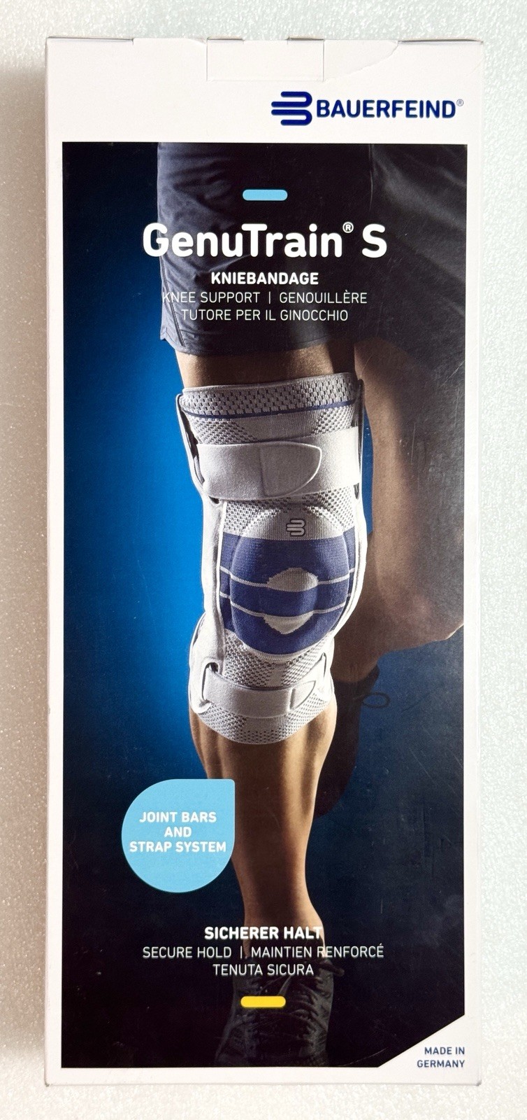 BAUERFEIND GenuTrain S Hinged Knee Brace – Beige – Left Size 6 (11041304010706)