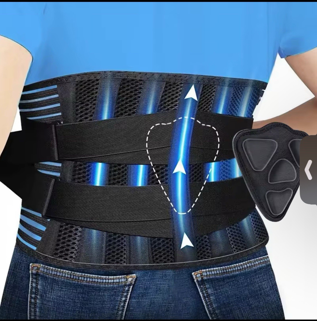 Breathable Waist Lumbar Lower Back Support Belt for Men Women Adult Back Brace