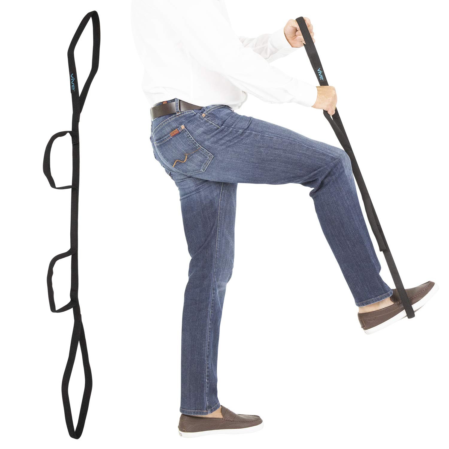 Multi-Loop Leg Lifter Strap 41″ – Easy Mobility Aid for Bed, Couch, Car, Wheelch