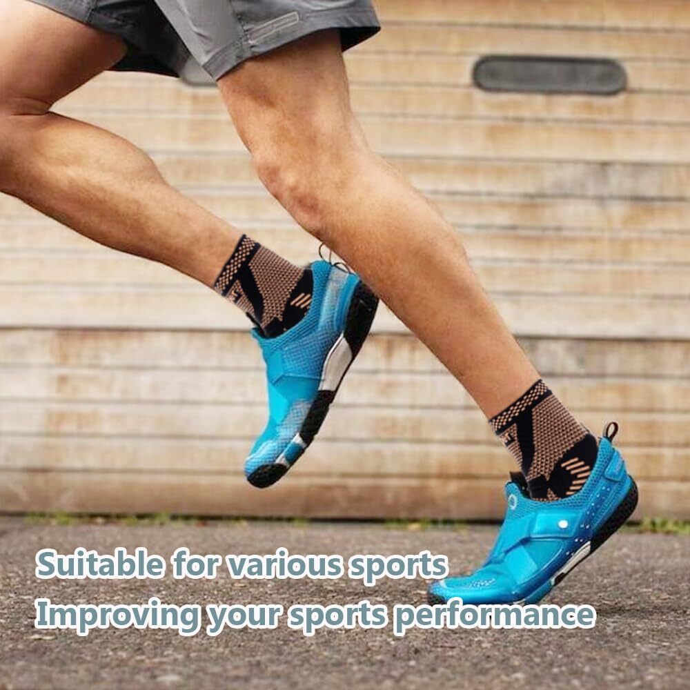 Copper Compression Sleeve Ankle Support Socks Foot Fasciitis for Pain Relief