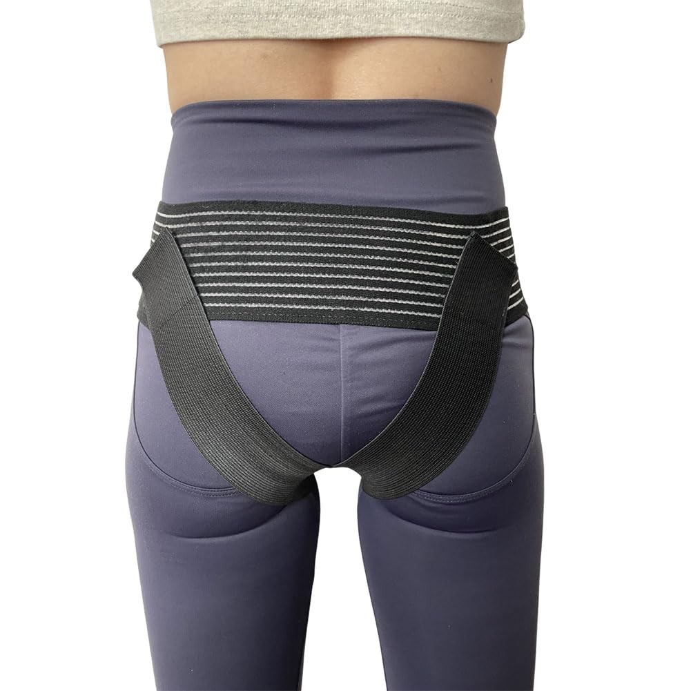 ELLENTAE V-shaped pelvic support belt for postpartum care. Abdominal black