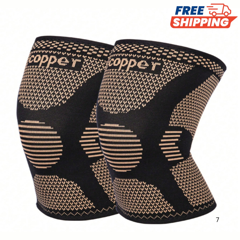 2Pack Copper Knee Braces Compression Sleeves Support for Arthritis Men & Women