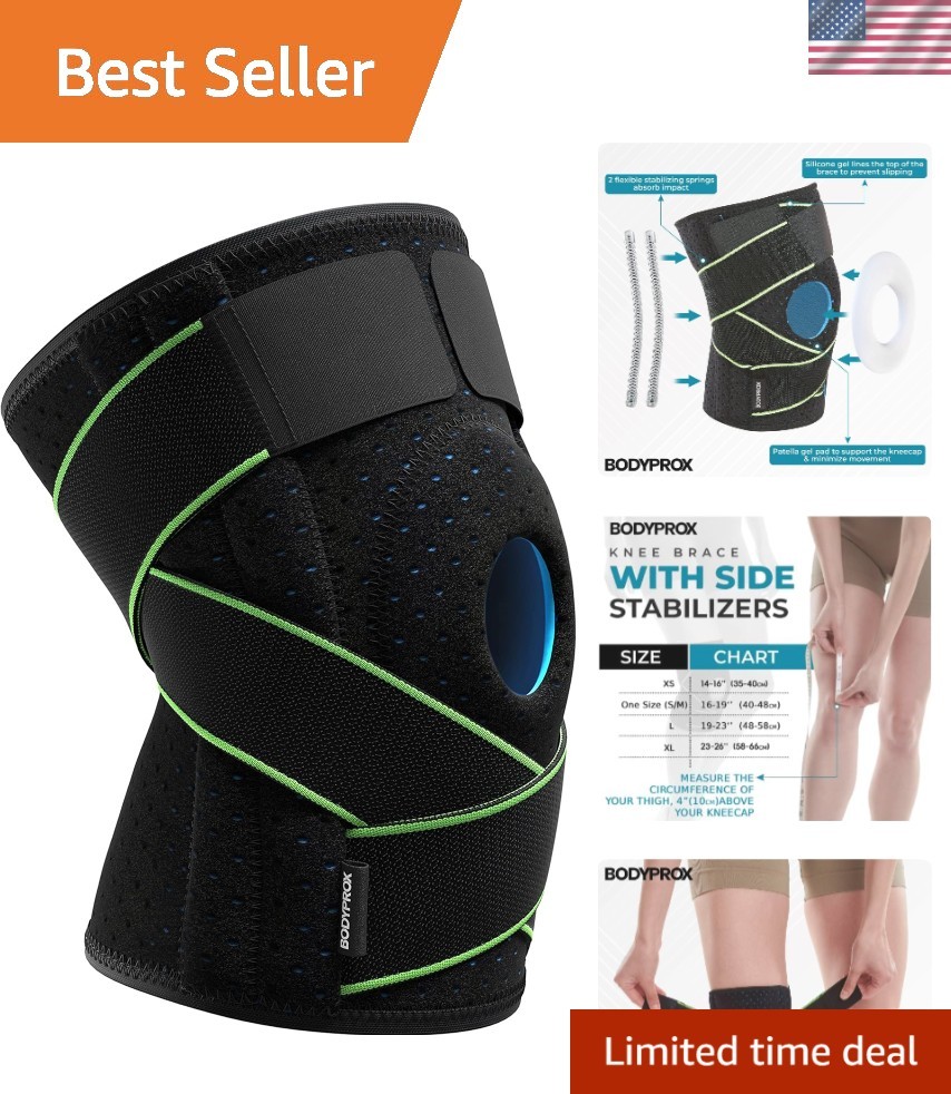 Knee Brace with Side Stabilizers & Patella Gel Pads for Knee Support