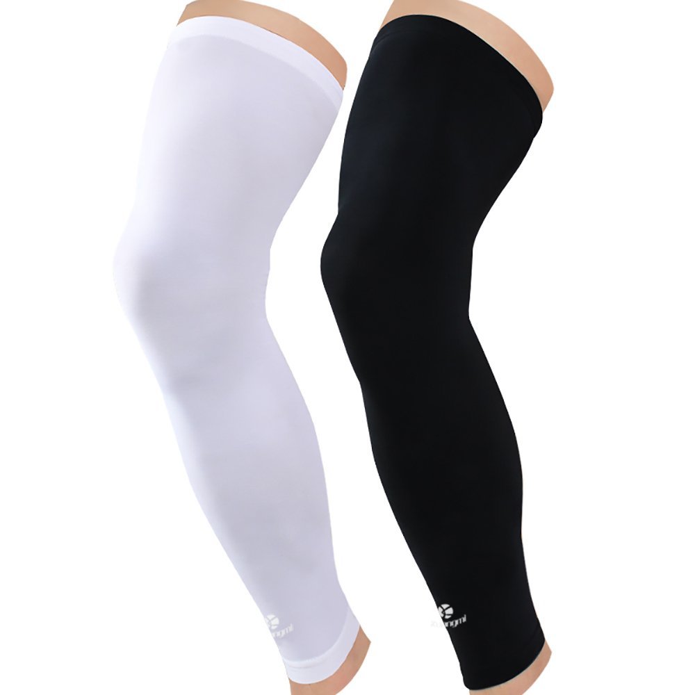 Kuangmi Long Knee Sleeve Compression Shin Guard Brace Support Protector Silk 1X