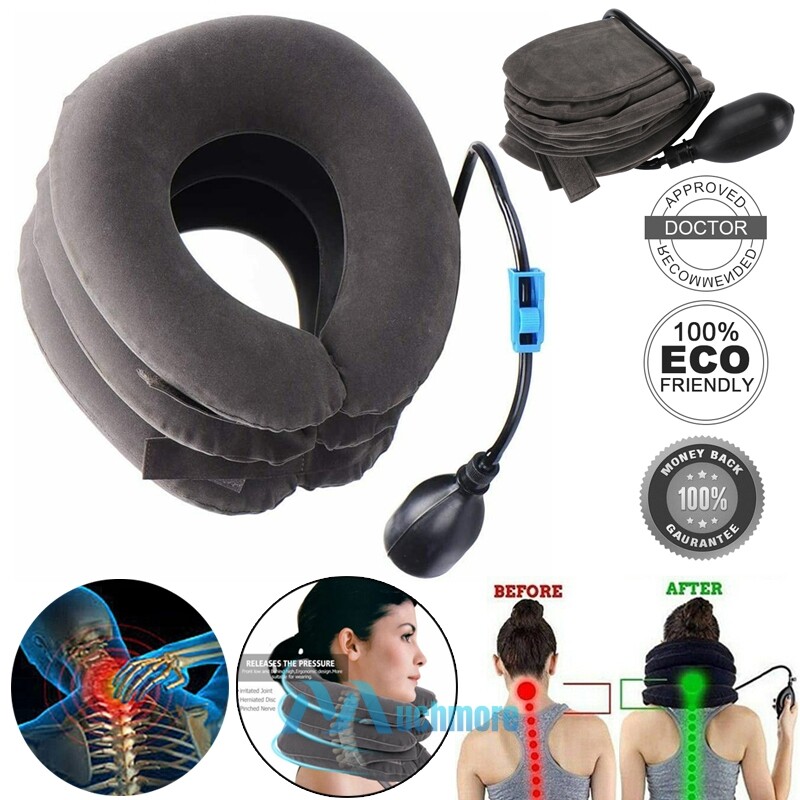 Cervical Neck Traction Inflatable Collar Brace Support Pain Relief Stretcher