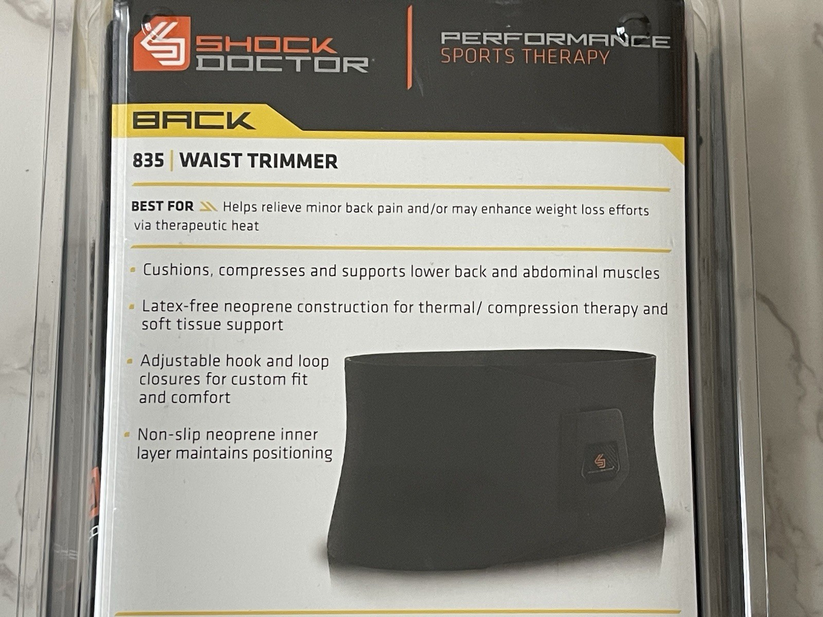 Shock Doctor Sports Therapy Back Waist Trimmer 835 One Size Level 1 New
