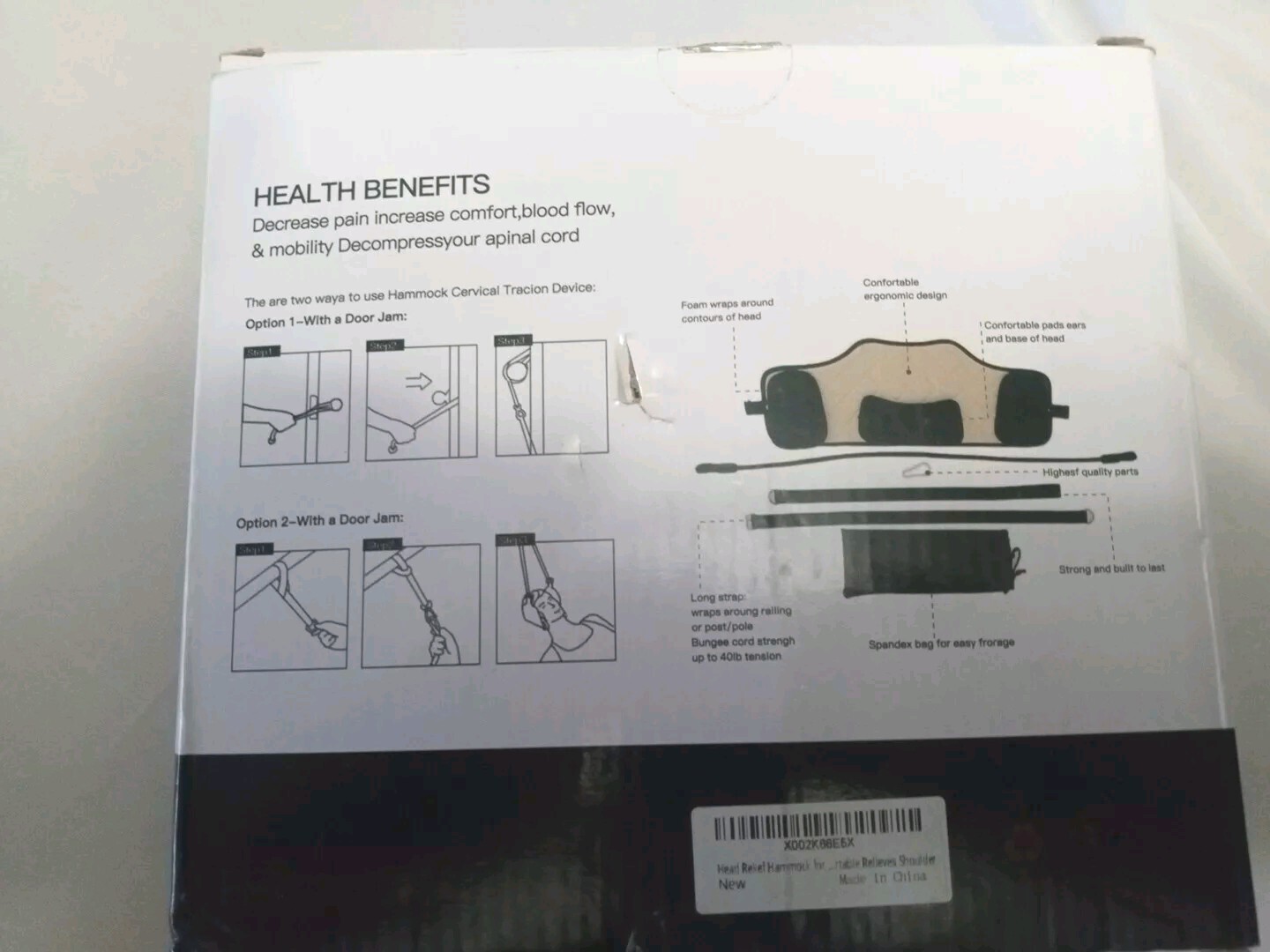 Cervical Traction Neck Hammock for Neck Pain Relief and Headache Comfort